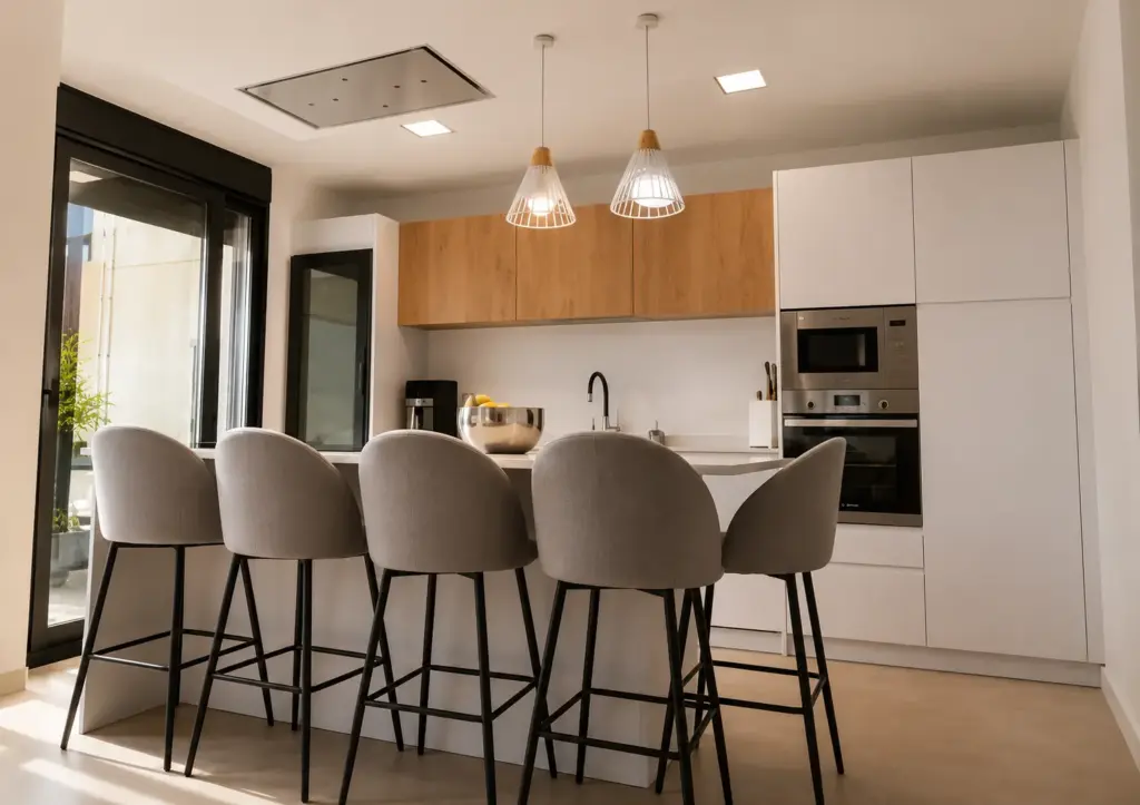 Cocina de la casa de hormigón en Cerceda