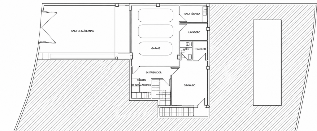 Plano de la casa de hormigón SECUOYA 320 (lámina 2 de 5)