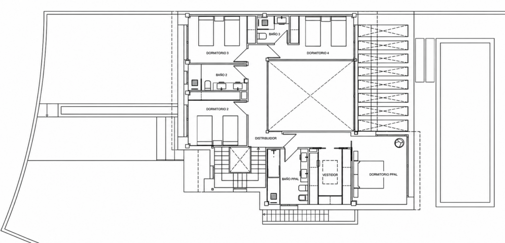 Plano de la casa de hormigón SECUOYA 320 (lámina 5 de 5)