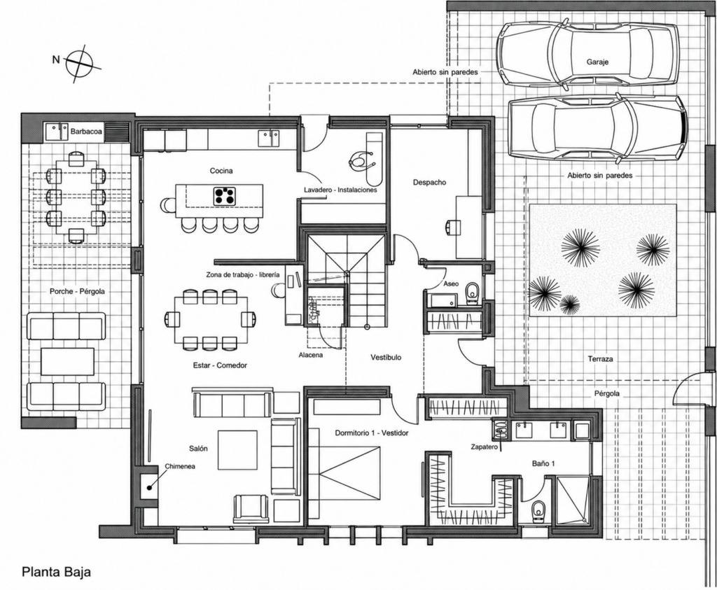 Plano de la casa de hormigón NOGAL 266 (lámina 1 de 4)