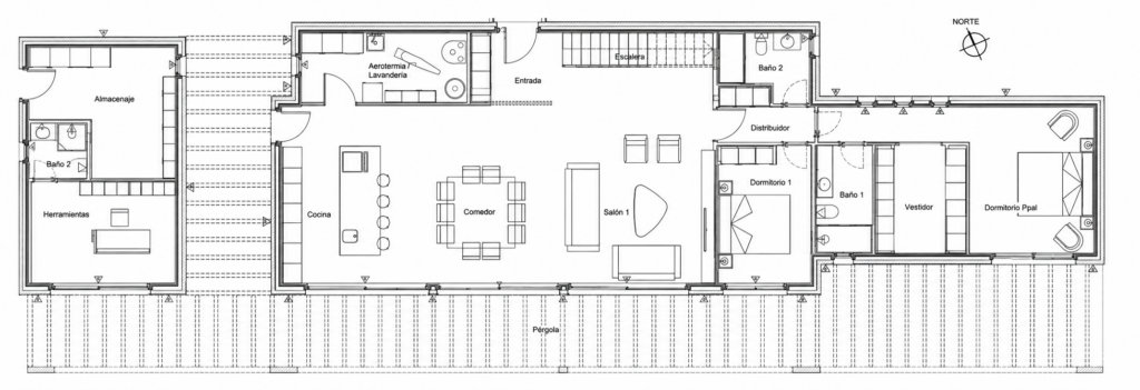 Plano de la casa de hormigón Valdelagua 320 (lámina 1 de 3)