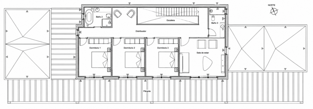 Plano de la casa de hormigón Valdelagua 320 (lámina 3 de 3)