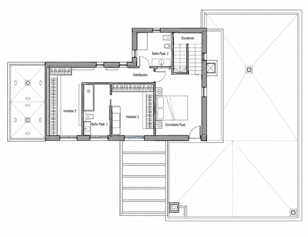 Plano de la casa de hormigón ENCINA 382 (lámina 4 de 5)