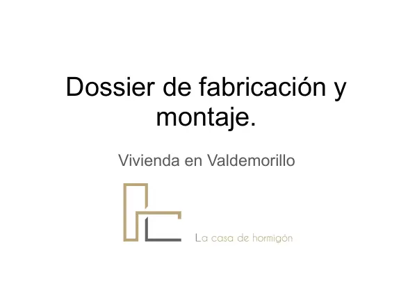 Portada de Dossier de fabricación y montaje