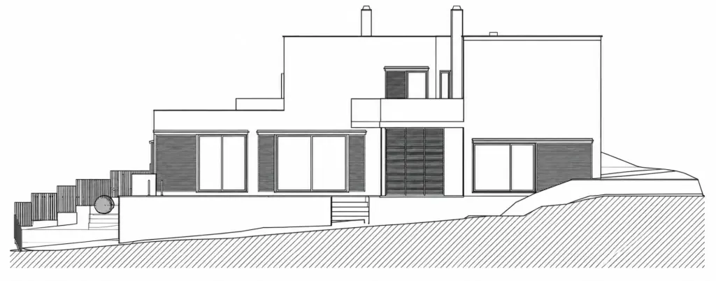 Alzado minimalista de casa moderna