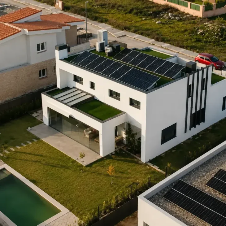 Vista vivienda de hormigón desde arriba